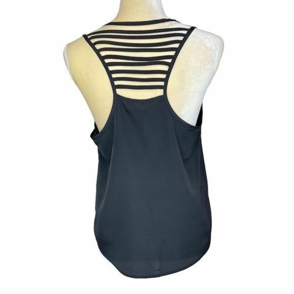 Women Cut Out Back Black Tank Top Sz Medium - Picture 4 of 12